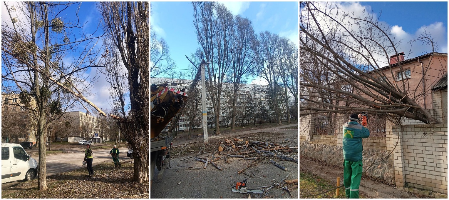 Ліквідують наслідки нічного буревію комунальники: Новини Харкова